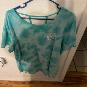 Tie die cut out back tshirt by Pink